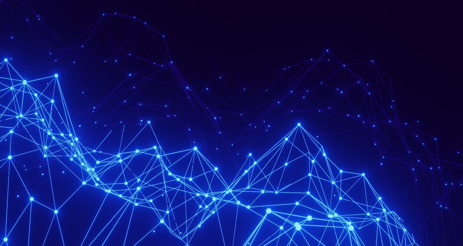 Abstract blue network of connected lines and dots illustrating secure connectivity