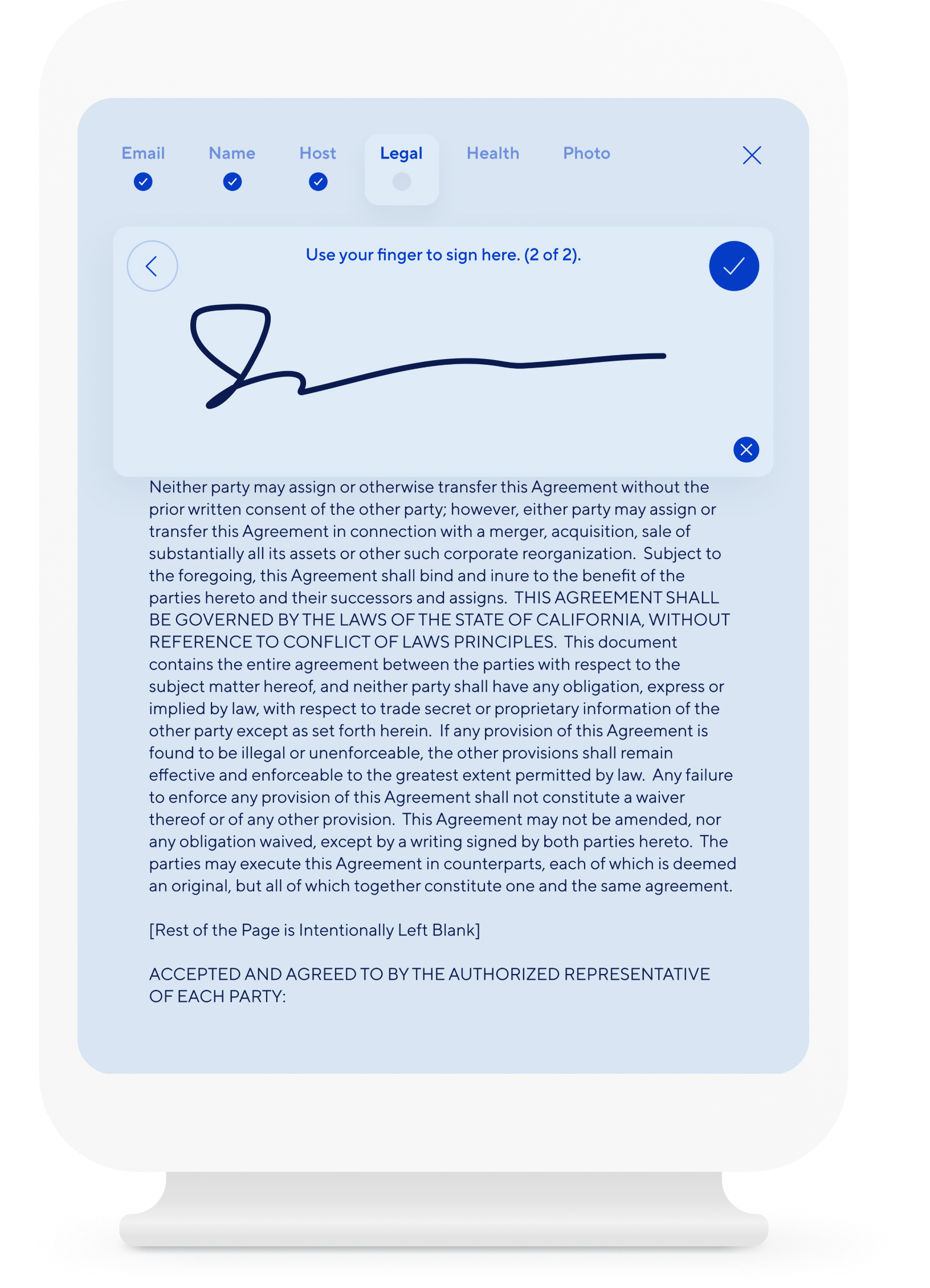 Verkada Workplace guest check-in mockup